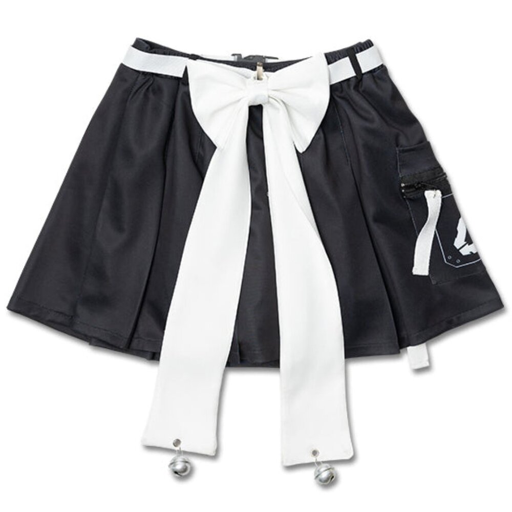 NEW ACDC RAG - Error Code Cyberpunk Tech Pleated Black White Skirt